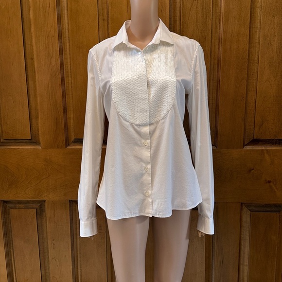 Prada Tops - Prada White Shirt with Textured Detail